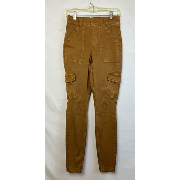 Spanx Women's Size Medium Brown Stretch Twill Straight Leg Pants - Picture 1 of 9